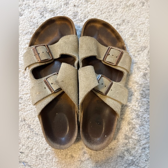 Birkenstock Shoes - Birkenstock Arizona Taupe Suede Sandals EU 39